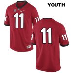 Youth Georgia Bulldogs NCAA #11 Keyon Richardson Nike Stitched Red Authentic No Name College Football Jersey YNP8654QI